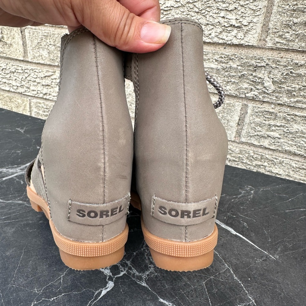 SOREL Joanie II Leather Wedge Sandals size 7 - Picture 5 of 8